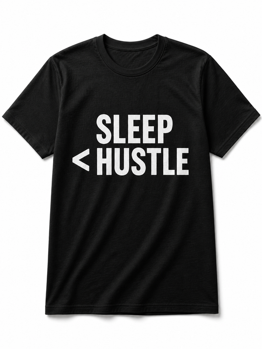 Sleep < Hustle | Cotton T-Shirt